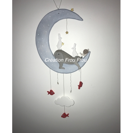 Mobile Lune et Ourson